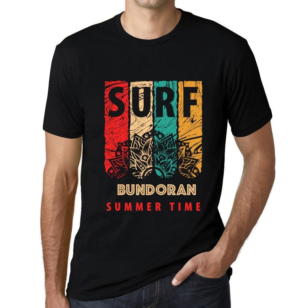 Men&rsquo;s Graphic T-Shirt Surf Summer Time BUNDORAN Deep Black - Ultrabasic