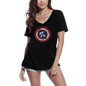 ULTRABASIC Women's V-Neck T-Shirt Captain Pi Superhero Shield - Funny Math Gift Tee Shirt