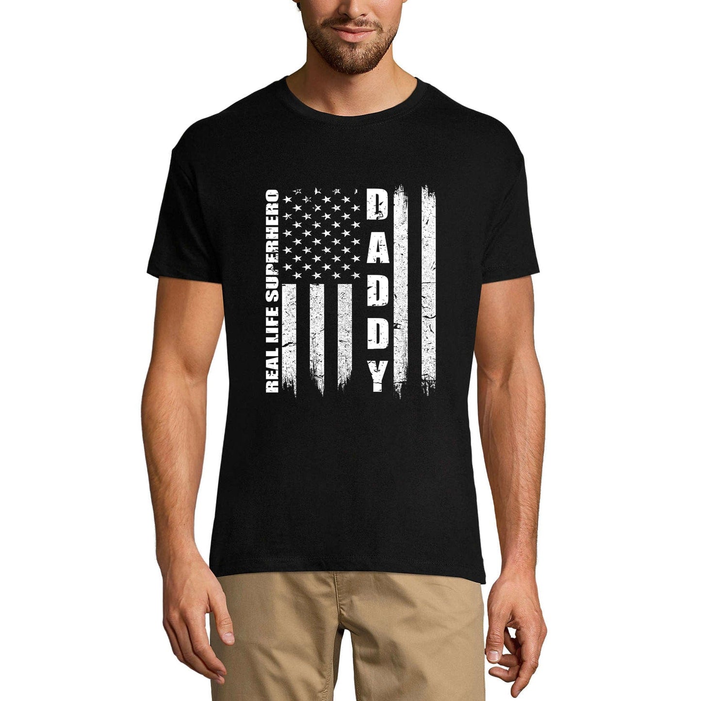 ULTRABASIC Men's T-Shirt Daddy Real Life Superhero - US Flag Tee Shirt