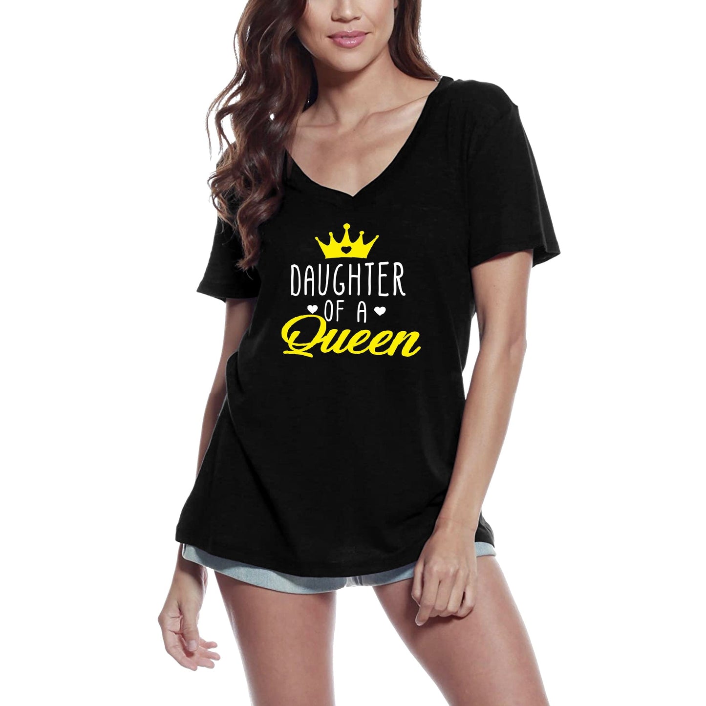 ULTRABASIC Women's T-Shirt Daughter of a Queen - Short Sleeve Tee Shirt Tops