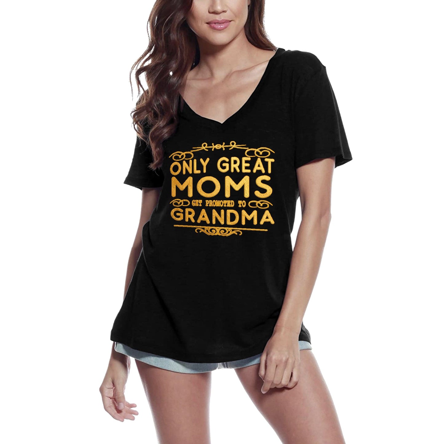 ULTRABASIC Women's T-Shirt Only Great Moms Get Promoted to Grandma - Tee Shirt Tops