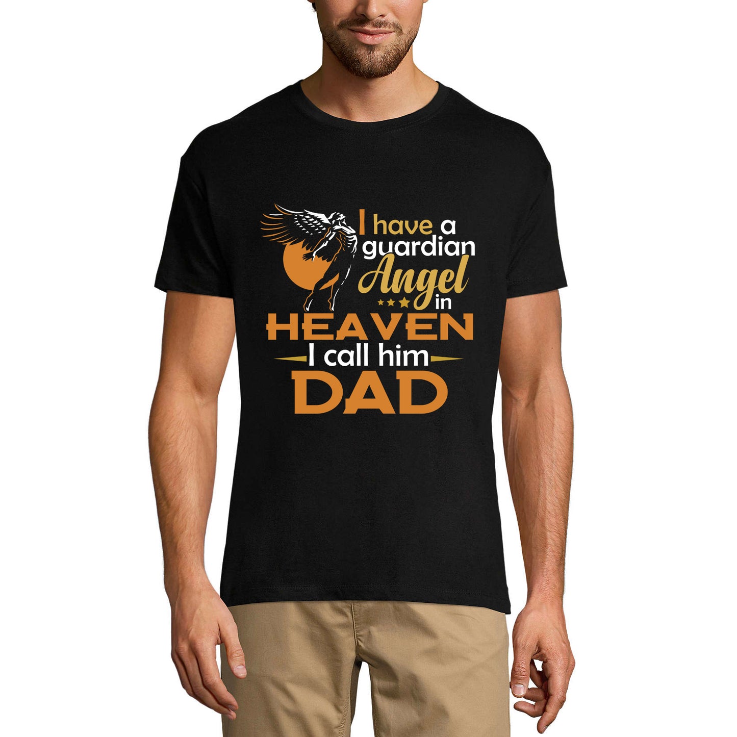 ULTRABASIC Men's Graphic T-Shirt I Call Him Dad - Father's Day - Guardian Angel In Heaven