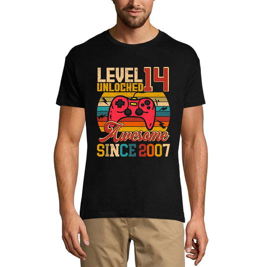 ULTRABASIC Men's Gaming T-Shirt Level 14 Unlocked - Gamer Gift Tee Shirt for 14th Birthday