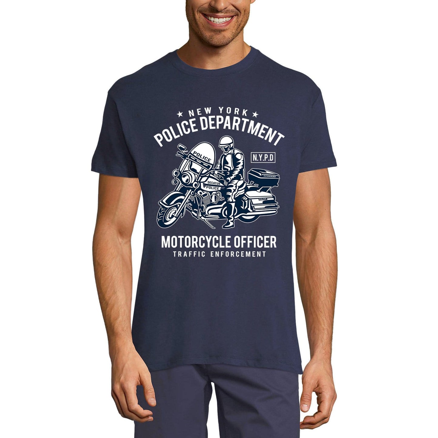 ULTRABASIC Men's T-Shirt New York Police Department Motorcycle Officer Tee Shirt