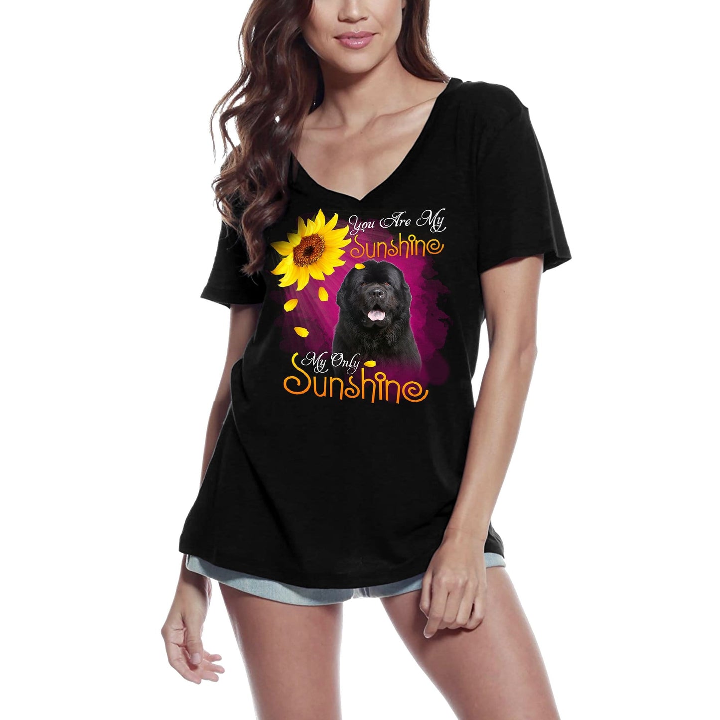 ULTRABASIC Women's V-Neck T-Shirt My Only Sunshine - Newfoundland