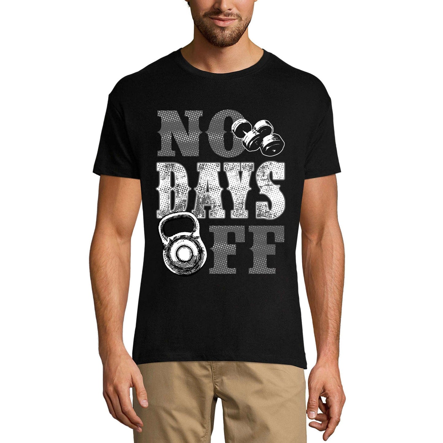 ULTRABASIC Men's Gym T-Shirt No Days Off - Motivational Workout Fitness Shirt