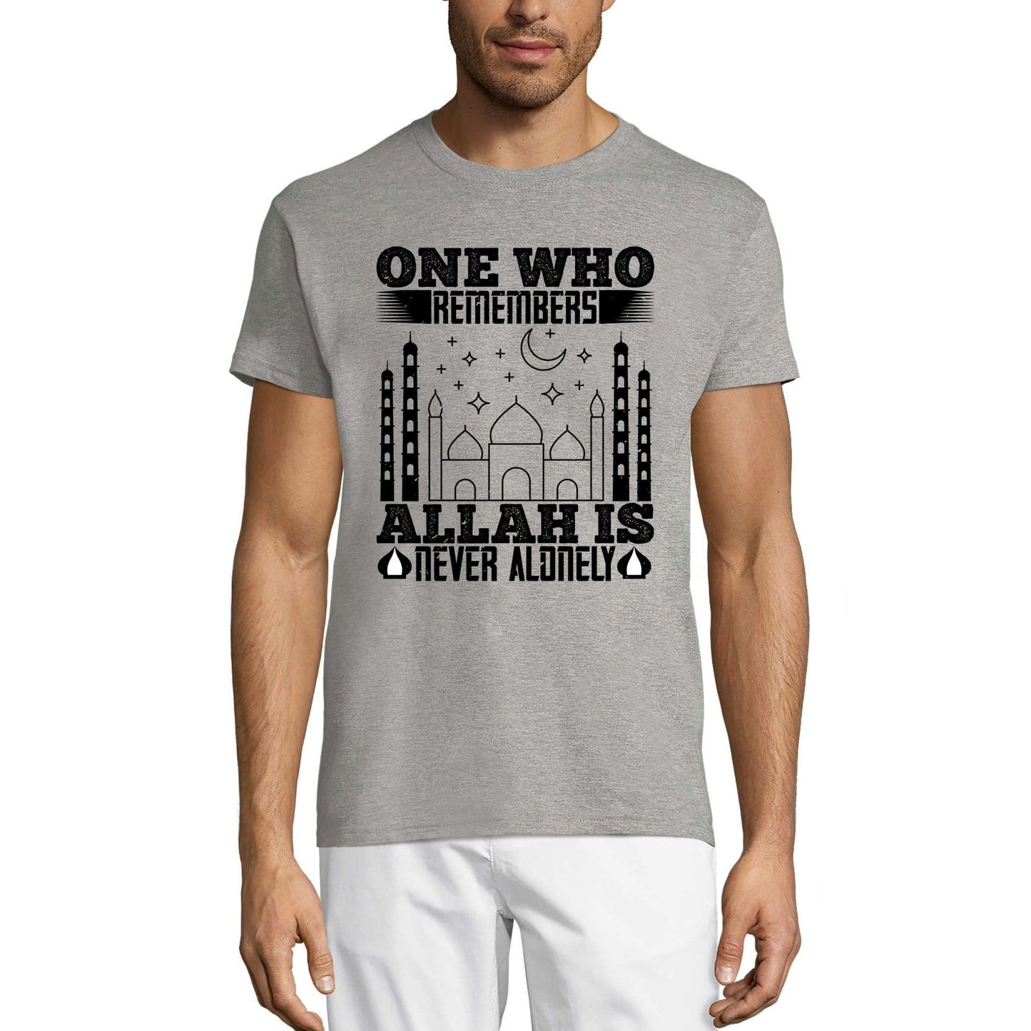 ULTRABASIC Men's T-Shirt One Who Remembers - Allah is Never Alonely - Mosque Tee Shirt