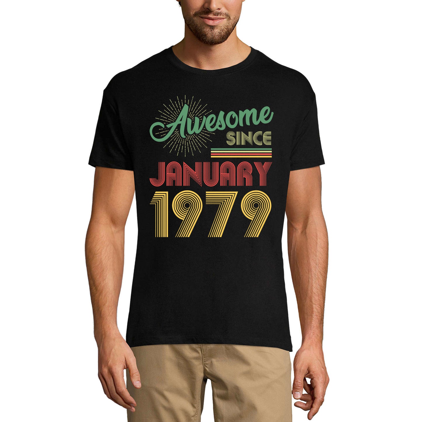 ULTRABASIC Men's T-Shirt Awesome Since January 1979 - Gift for 42nd Birthday Tee Shirt