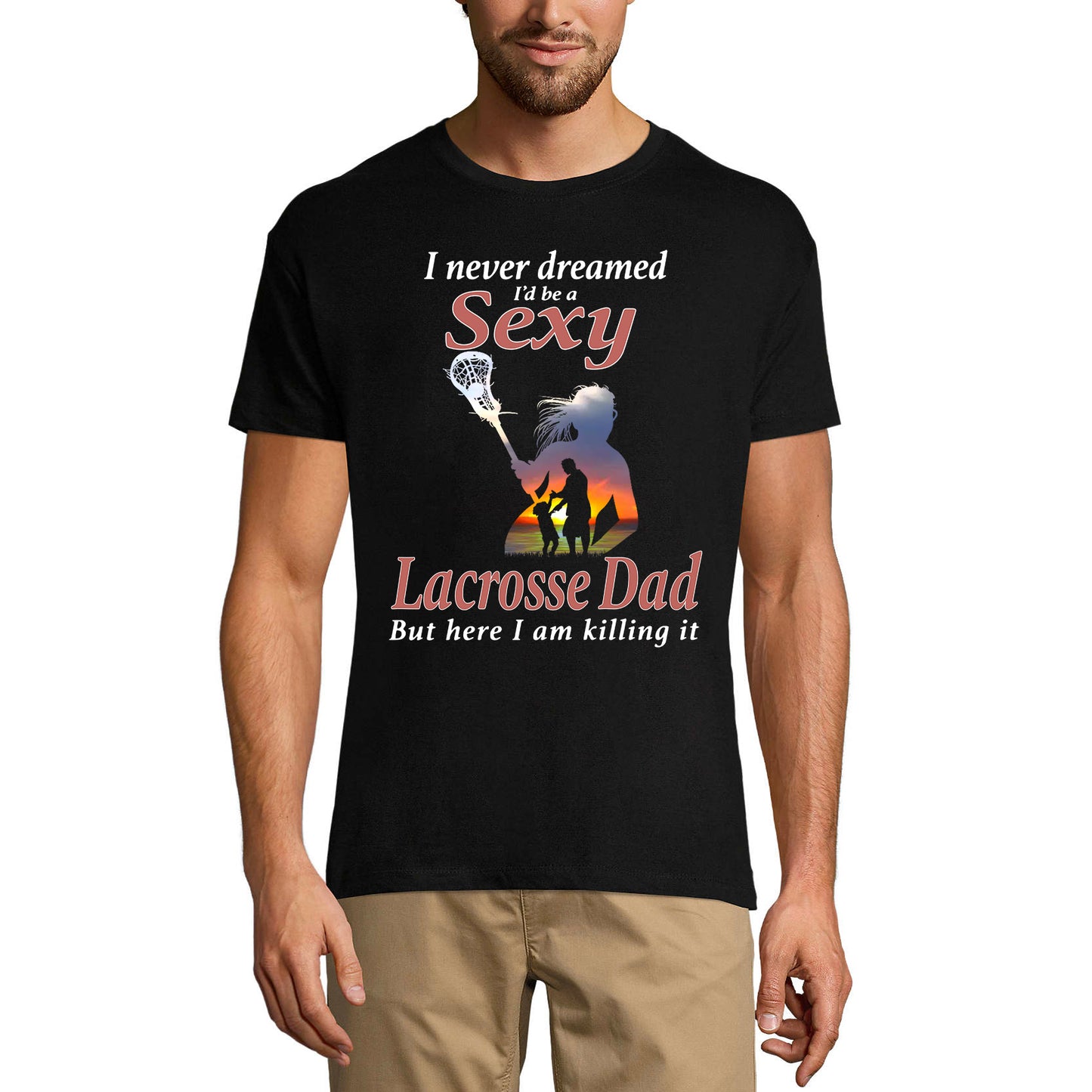 ULTRABASIC Men's Graphic T-Shirt I Never Dreamed I'd Be Sexy Lacrosse Dad - Daddy and Son