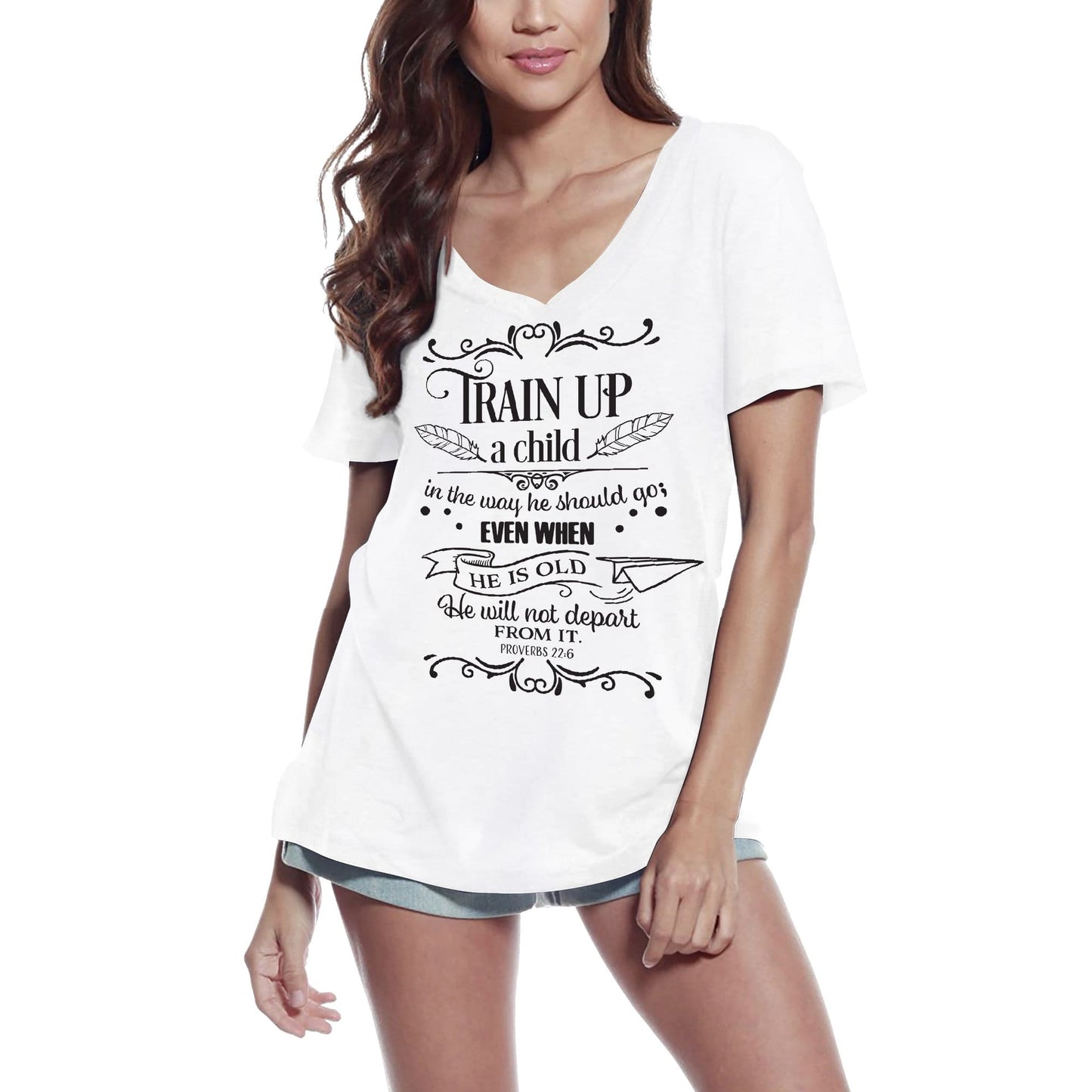 ULTRABASIC Women's T-Shirt Train up a Child - Short Sleeve Tee Shirt Tops