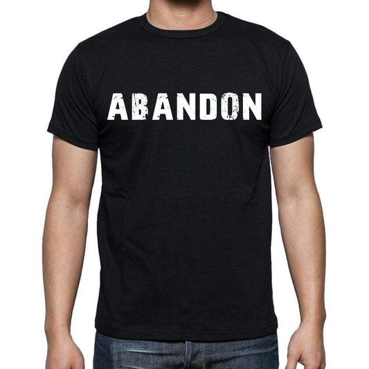 Abandon White Letters Mens Short Sleeve Round Neck T-Shirt 00007