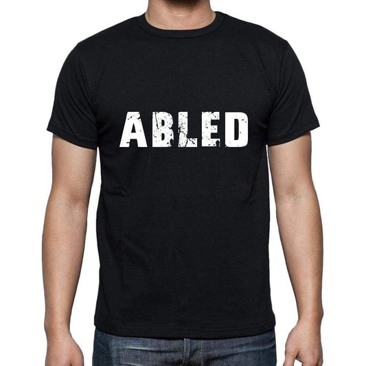 Abled Mens Short Sleeve Round Neck T-Shirt 5 Letters Black Word 00006 - Casual