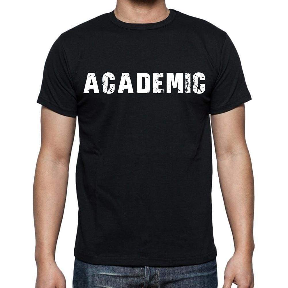 Academic White Letters Mens Short Sleeve Round Neck T-Shirt 00007