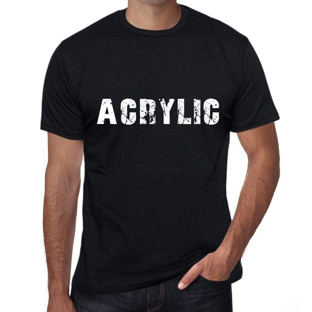 Acrylic Mens Vintage T Shirt Black Birthday Gift 00555 - Black / Xs - Casual