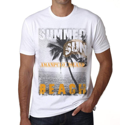 Amanpulo Island Mens Short Sleeve Round Neck T-Shirt - Casual