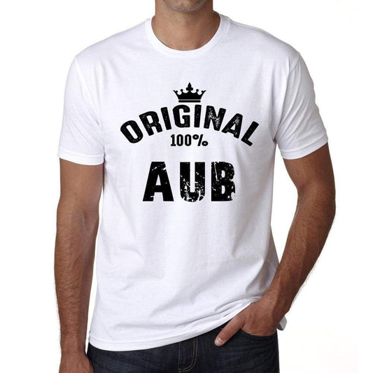 Aub 100% German City White Mens Short Sleeve Round Neck T-Shirt 00001 - Casual