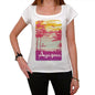 Ayazma Escape To Paradise Womens Short Sleeve Round Neck T-Shirt 00280 - White / Xs - Casual