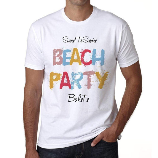 Balete Beach Party White Mens Short Sleeve Round Neck T-Shirt 00279 - White / S - Casual