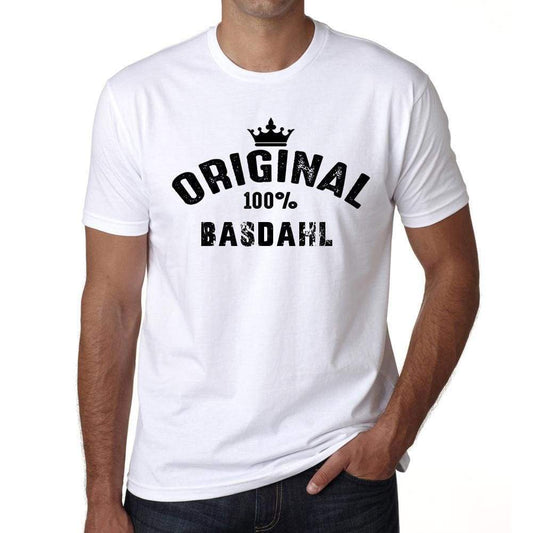 Basdahl 100% German City White Mens Short Sleeve Round Neck T-Shirt 00001 - Casual