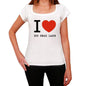 Big Bear Lake I Love Citys White Womens Short Sleeve Round Neck T-Shirt 00012 - White / Xs - Casual