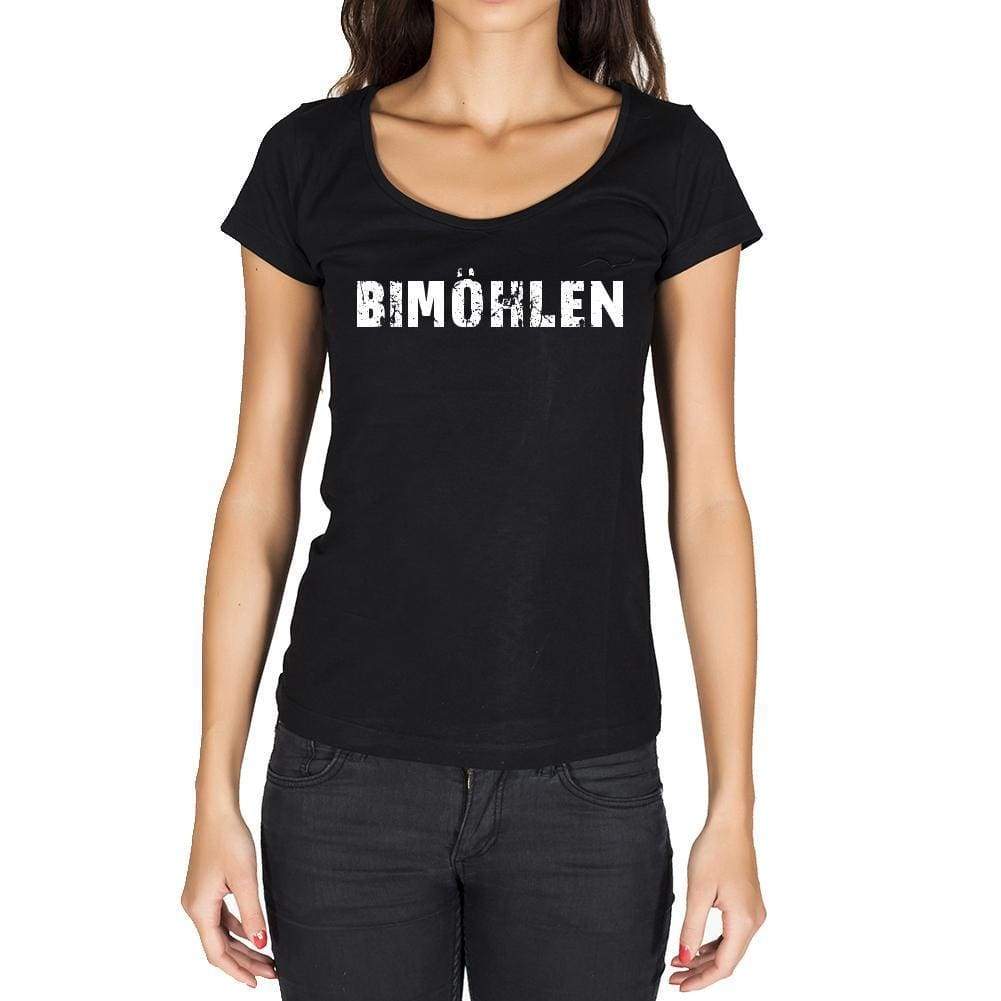 bimöhlen, German Cities Black, <span>Women's</span> <span>Short Sleeve</span> <span>Round Neck</span> T-shirt 00002 - ULTRABASIC