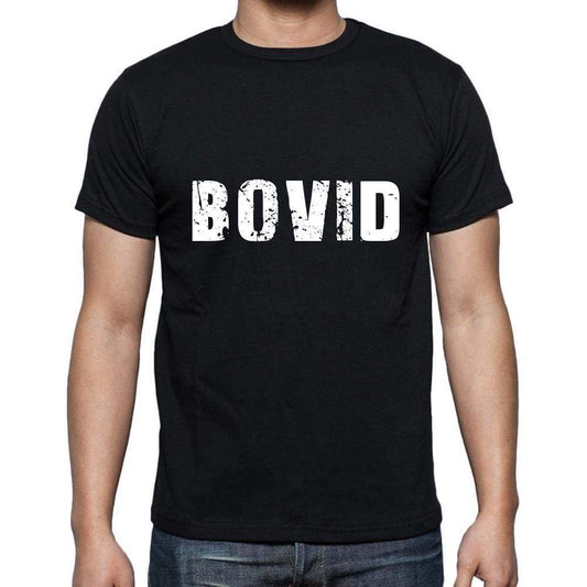 Bovid Mens Short Sleeve Round Neck T-Shirt 5 Letters Black Word 00006 - Casual