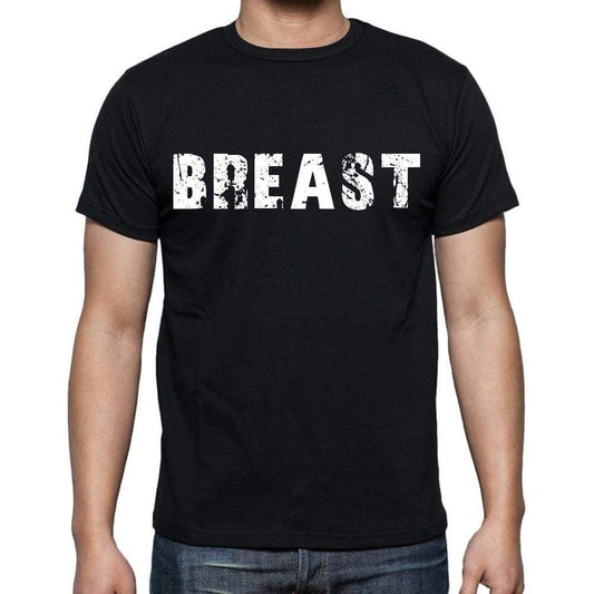 Breast White Letters Mens Short Sleeve Round Neck T-Shirt 00007