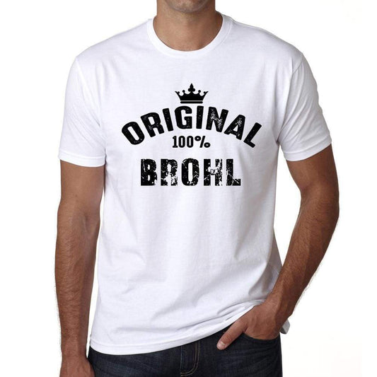 Brohl 100% German City White Mens Short Sleeve Round Neck T-Shirt 00001 - Casual