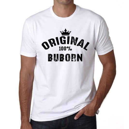 Buborn 100% German City White Mens Short Sleeve Round Neck T-Shirt 00001 - Casual