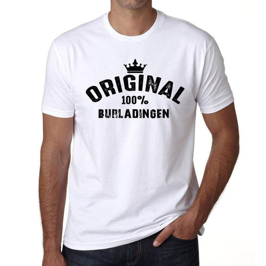 Burladingen 100% German City White Mens Short Sleeve Round Neck T-Shirt 00001 - Casual