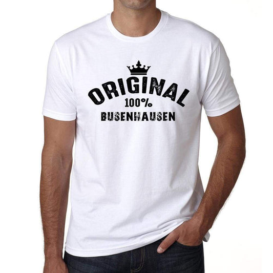 Busenhausen 100% German City White Mens Short Sleeve Round Neck T-Shirt 00001 - Casual