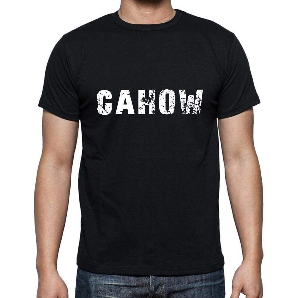 Cahow Mens Short Sleeve Round Neck T-Shirt 5 Letters Black Word 00006 - Casual