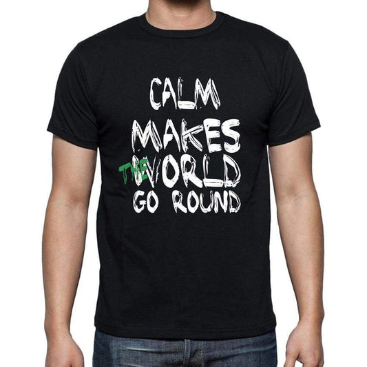 Calm World Goes Round Mens Short Sleeve Round Neck T-Shirt 00082 - Black / S - Casual