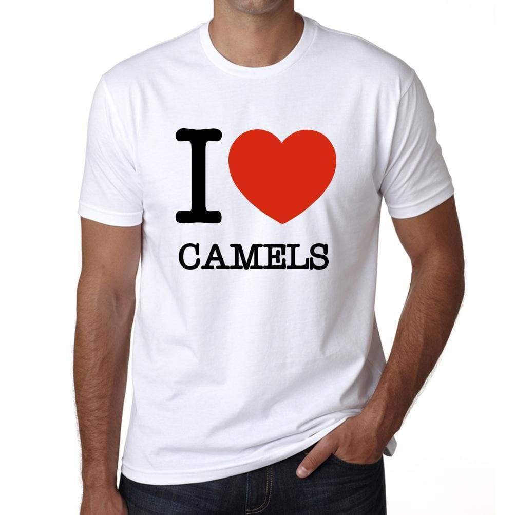 Camels Mens Short Sleeve Round Neck T-Shirt - White / S - Casual