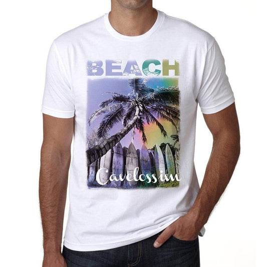 Cavelossim, Beach Palm, white, <span>Men's</span> <span><span>Short Sleeve</span></span> <span>Round Neck</span> T-shirt - ULTRABASIC