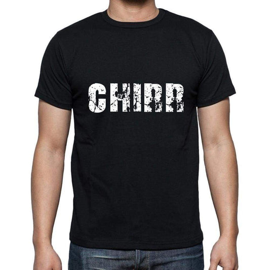 Chirr Mens Short Sleeve Round Neck T-Shirt 5 Letters Black Word 00006 - Casual