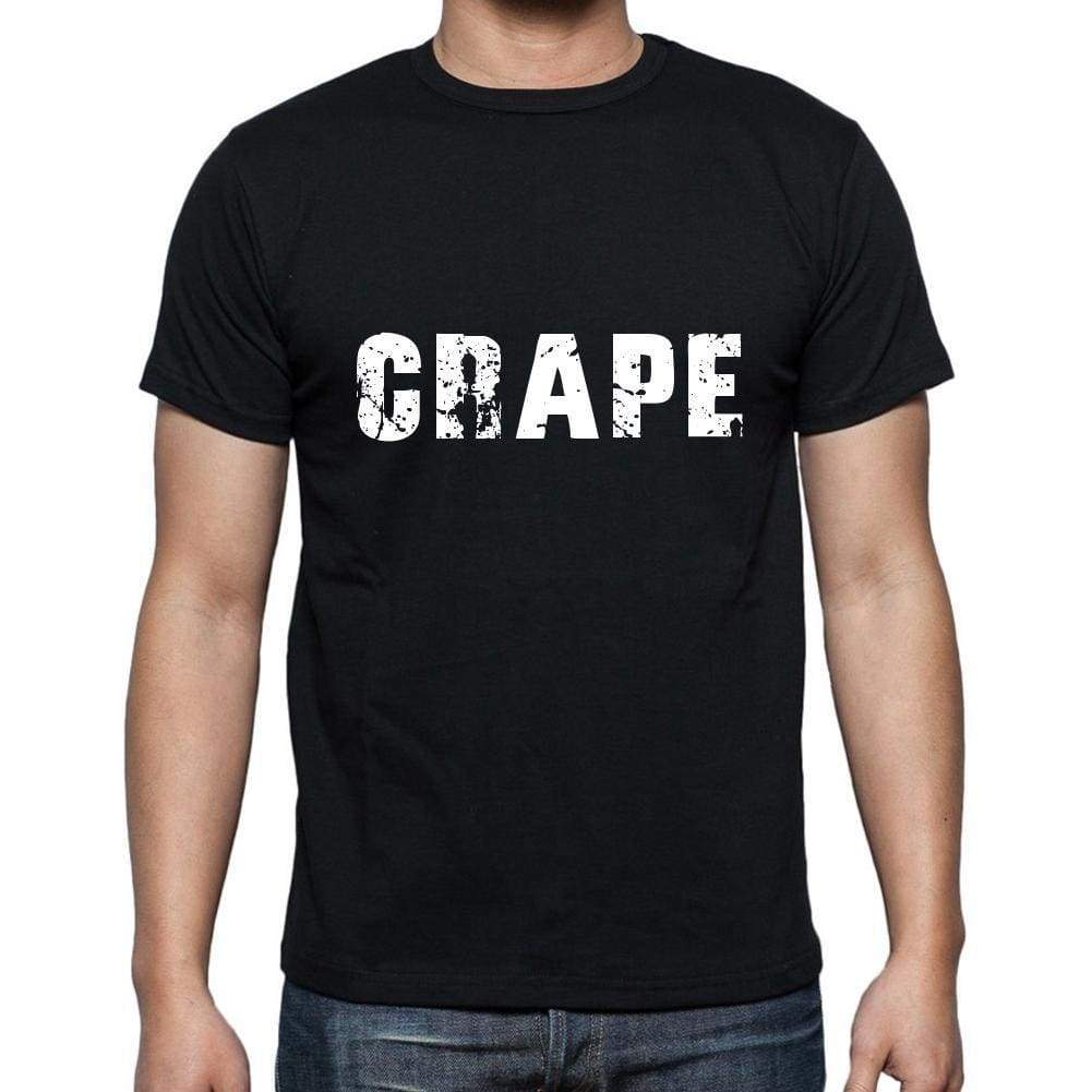 Crape Mens Short Sleeve Round Neck T-Shirt 5 Letters Black Word 00006 - Casual