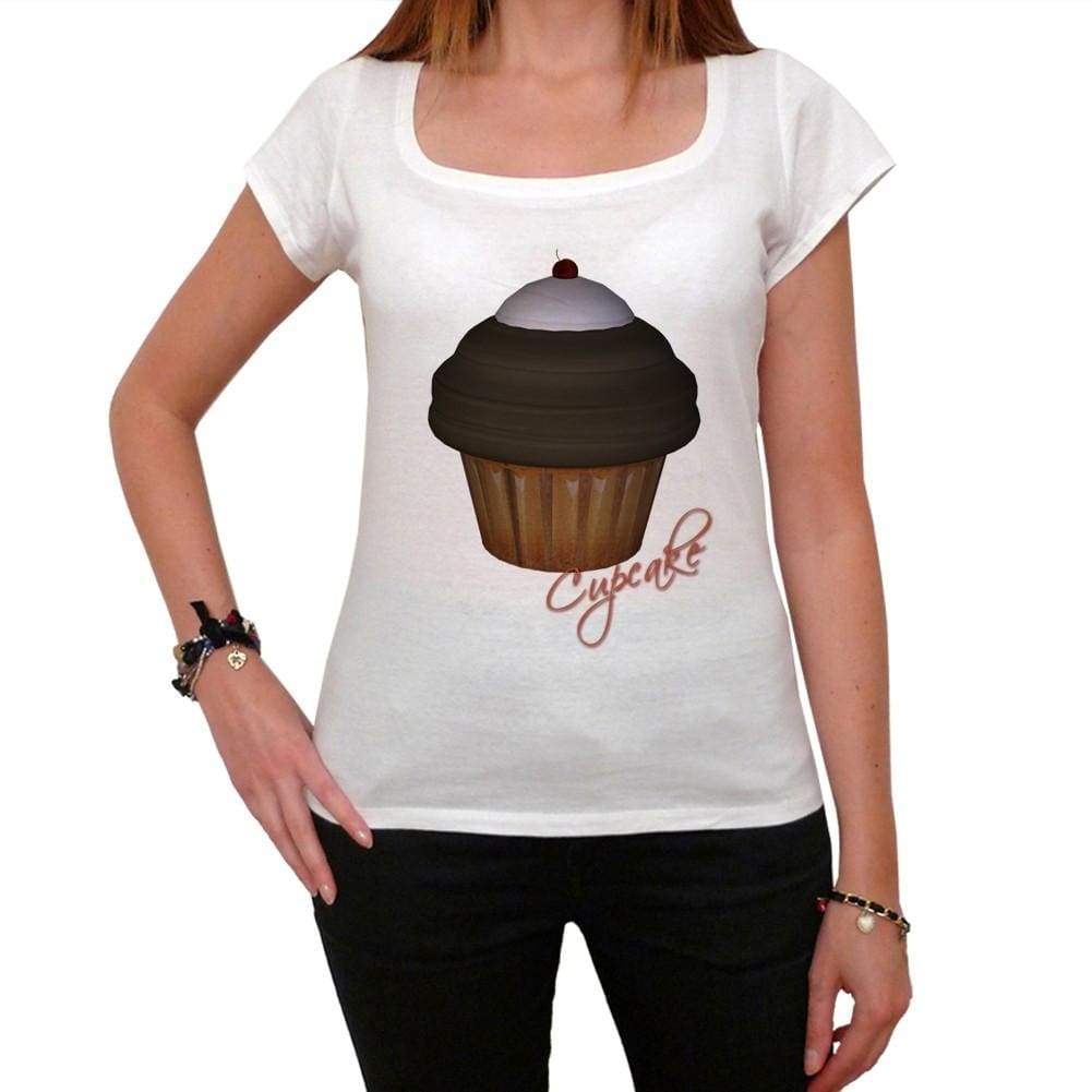 Cupcake Chocolate Dark Cherry Womens Short Sleeve Scoop Neck Tee 00152