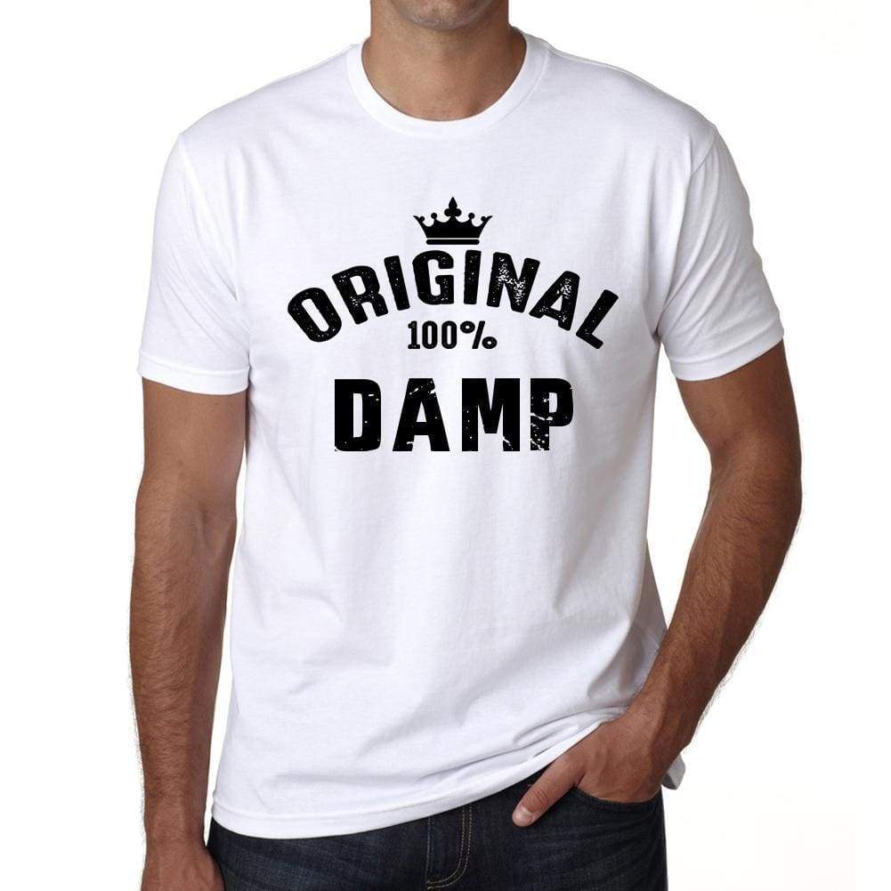 Damp 100% German City White Mens Short Sleeve Round Neck T-Shirt 00001 - Casual