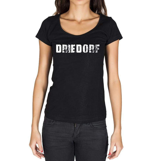 Driedorf German Cities Black Womens Short Sleeve Round Neck T-Shirt 00002 - Casual