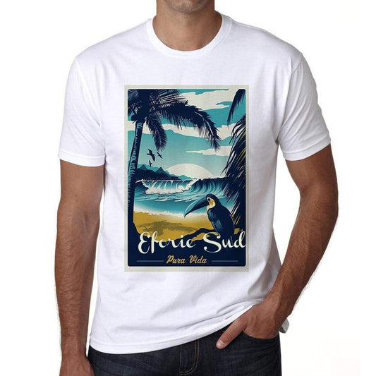Eforie Sud Pura Vida Beach Name White Mens Short Sleeve Round Neck T-Shirt 00292 - White / S - Casual