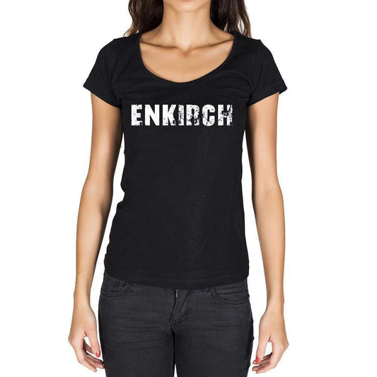 Enkirch German Cities Black Womens Short Sleeve Round Neck T-Shirt 00002 - Casual