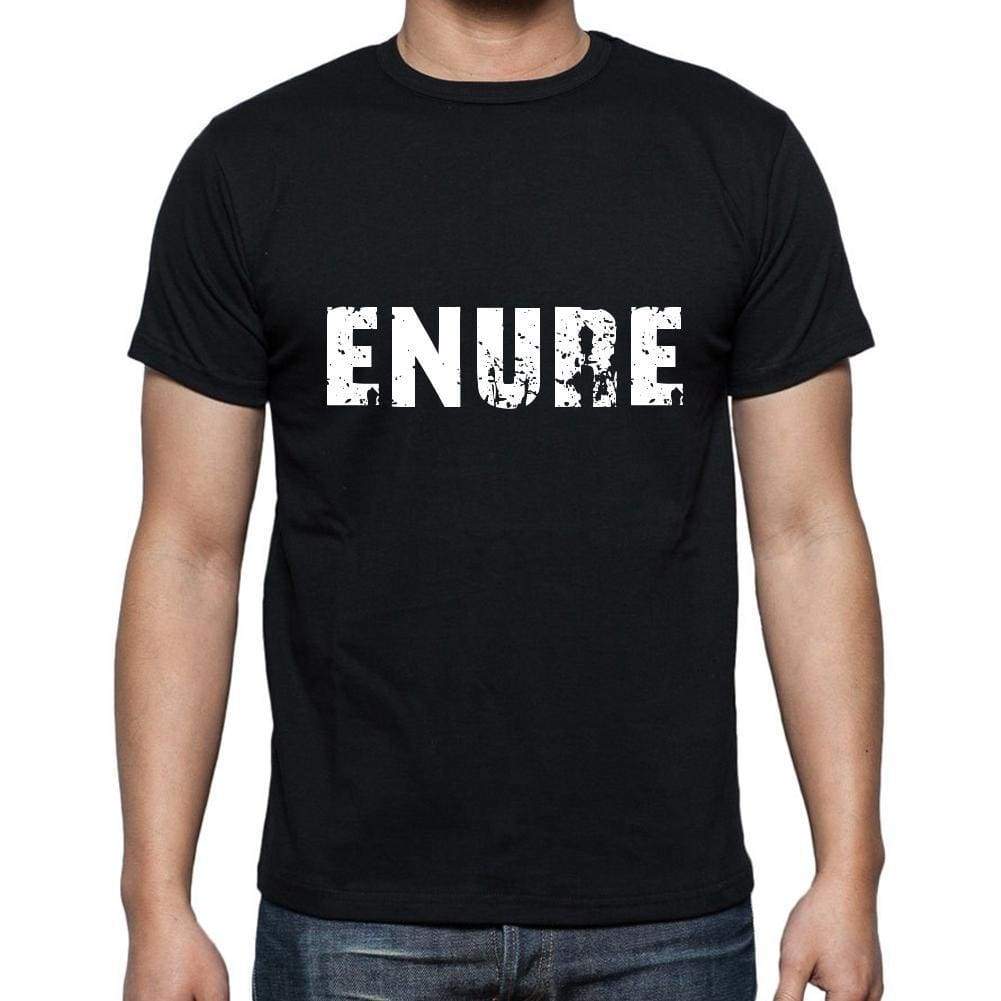 Enure Mens Short Sleeve Round Neck T-Shirt 5 Letters Black Word 00006 - Casual