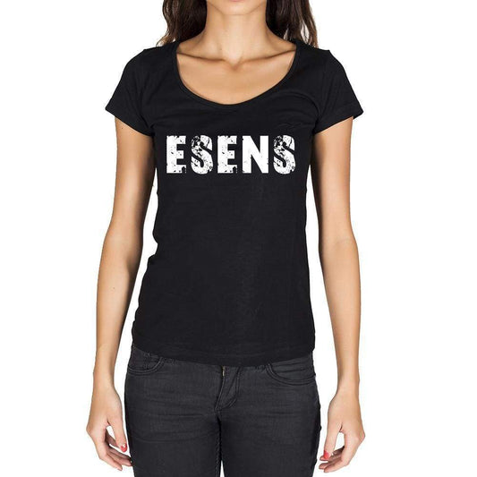 esens, German Cities Black, <span>Women's</span> <span>Short Sleeve</span> <span>Round Neck</span> T-shirt 00002 - ULTRABASIC