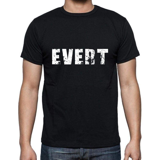 Evert Mens Short Sleeve Round Neck T-Shirt 5 Letters Black Word 00006 - Casual