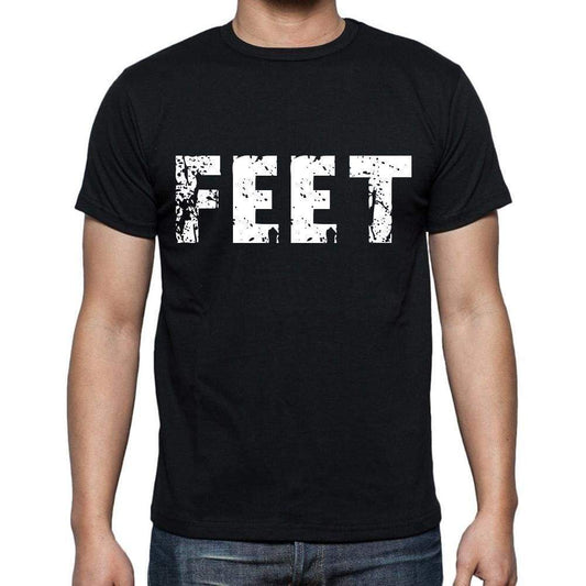 Feet Mens Short Sleeve Round Neck T-Shirt 4 Letters Black - Casual