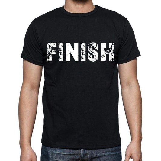 Finish Mens Short Sleeve Round Neck T-Shirt Black T-Shirt En