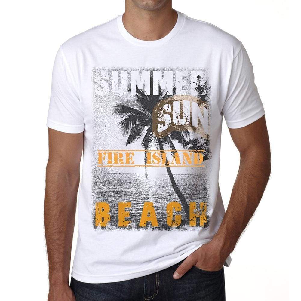 Fire Island Mens Short Sleeve Round Neck T-Shirt - Casual