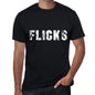Flicks Mens Vintage T Shirt Black Birthday Gift 00554 - Black / Xs - Casual
