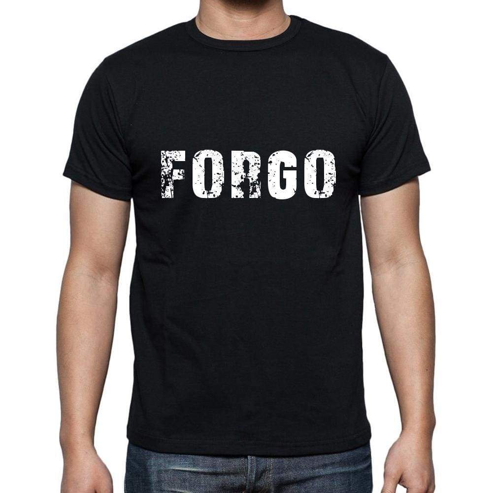 Forgo Mens Short Sleeve Round Neck T-Shirt 5 Letters Black Word 00006 - Casual